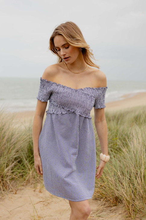 Robe Faustine vichy marine