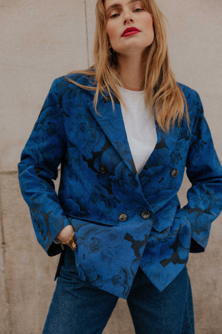 Blazer Phoebe Fleurs bleu Orta Blazer Phoebe Fleurs bleu Orta