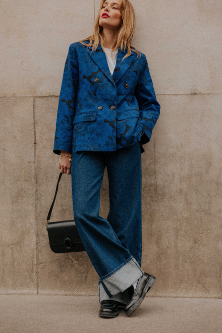 Blazer Phoebe Fleurs bleu Orta Blazer Phoebe Fleurs bleu Orta