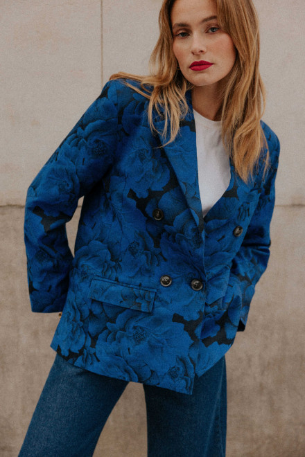 Blazer Phoebe Fleurs bleu Orta Blazer Phoebe Fleurs bleu Orta