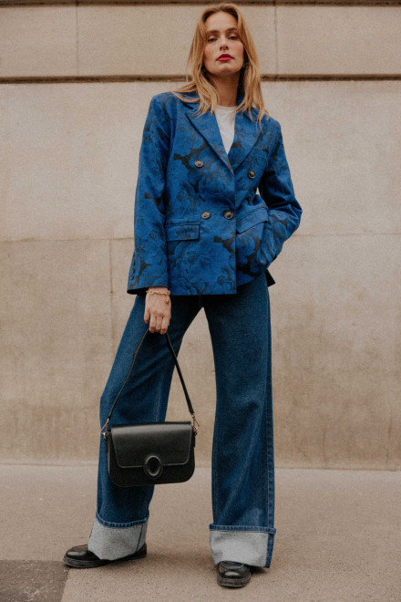 Blazer Phoebe Fleurs bleu Orta Blazer Phoebe Fleurs bleu Orta