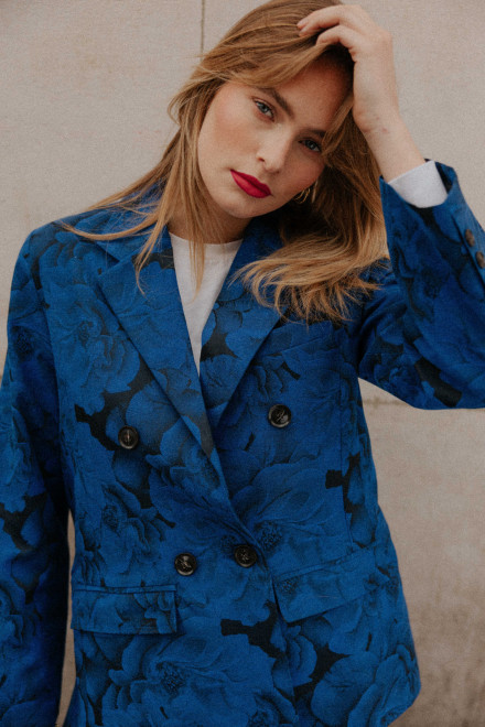 Blazer Phoebe Fleurs bleu Orta Blazer Phoebe Fleurs bleu Orta