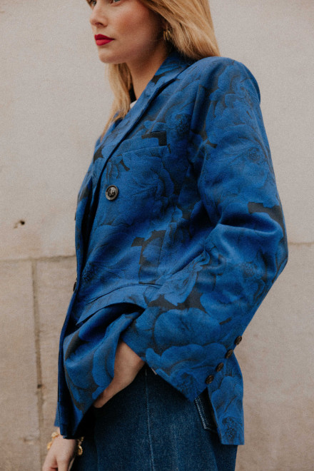 Blazer Phoebe Fleurs bleu Orta Blazer Phoebe Fleurs bleu Orta
